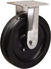 Hamilton - 8" Diam x 2" Wide x 9-1/2" OAH Top Plate Mount Rigid Caster - Phenolic, 800 Lb Capacity, Delrin Bearing, 3-3/4 x 4-1/2" Plate - Americas Industrial Supply