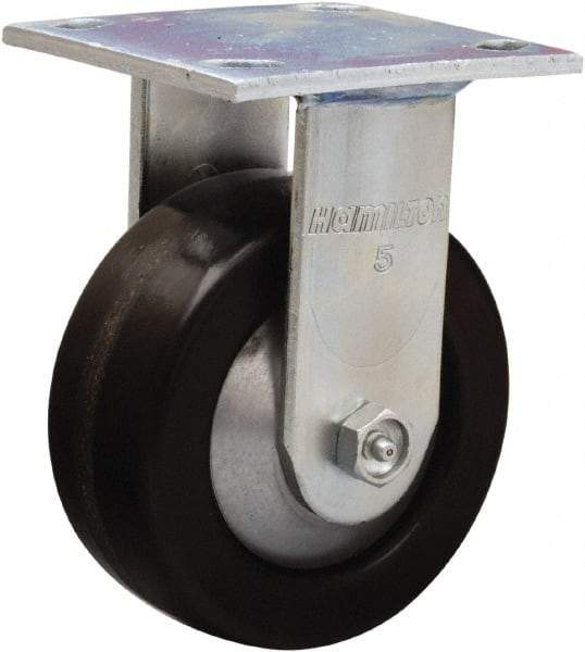 Hamilton - 5" Diam x 2" Wide x 6-1/2" OAH Top Plate Mount Rigid Caster - Phenolic, 1,000 Lb Capacity, Straight Roller Bearing, 4 x 4-1/2" Plate - Americas Industrial Supply