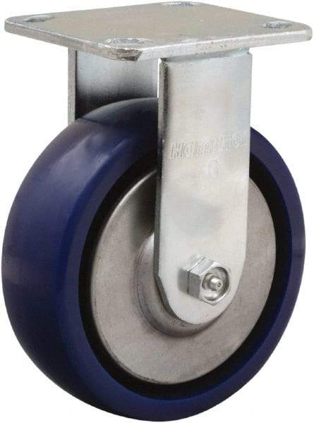 Hamilton - 6" Diam x 2" Wide x 7-1/2" OAH Top Plate Mount Rigid Caster - Polyurethane, 900 Lb Capacity, Sealed Precision Ball Bearing, 4 x 4-1/2" Plate - Americas Industrial Supply