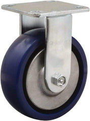 Hamilton - 6" Diam x 2" Wide x 7-1/2" OAH Top Plate Mount Rigid Caster - Polyurethane, 900 Lb Capacity, Sealed Precision Ball Bearing, 4 x 4-1/2" Plate - Americas Industrial Supply
