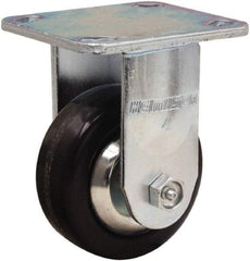 Hamilton - 4" Diam x 1-1/2" Wide x 5-5/8" OAH Top Plate Mount Rigid Caster - Phenolic, 600 Lb Capacity, Straight Roller Bearing, 4 x 4-1/2" Plate - Americas Industrial Supply