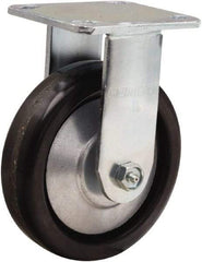 Hamilton - 6" Diam x 1-1/2" Wide x 7-1/2" OAH Top Plate Mount Rigid Caster - Phenolic, 800 Lb Capacity, Straight Roller Bearing, 4 x 4-1/2" Plate - Americas Industrial Supply