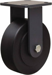 Hamilton - 6" Diam x 2" Wide x 7-1/2" OAH Top Plate Mount Rigid Caster - Nylon, 2,000 Lb Capacity, Sealed Precision Ball Bearing, 4 x 4-1/2" Plate - Americas Industrial Supply