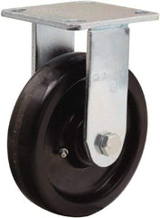 Hamilton - 6" Diam x 1-1/2" Wide x 7-1/2" OAH Top Plate Mount Rigid Caster - Phenolic, 550 Lb Capacity, Straight Roller Bearing, 4 x 4-1/2" Plate - Americas Industrial Supply