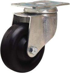 Hamilton - 3-1/2" Diam x 1-3/8" Wide x 4-13/16" OAH Top Plate Mount Swivel Caster - Polyolefin, 260 Lb Capacity, Plain Bore Bearing, 2-1/2 x 3-3/4" Plate - Americas Industrial Supply