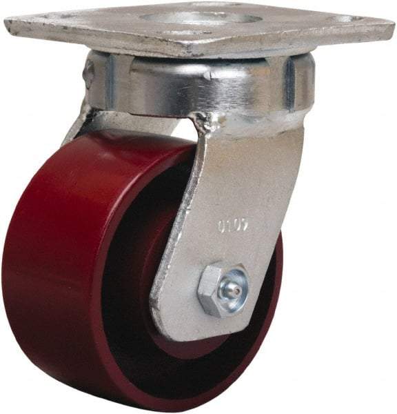 Hamilton - 4" Diam x 2" Wide x 5-5/8" OAH Top Plate Mount Swivel Caster - Cast Iron, 1,000 Lb Capacity, Sealed Precision Ball Bearing, 4 x 4-1/2" Plate - Americas Industrial Supply