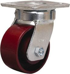 Hamilton - 4" Diam x 2" Wide x 5-5/8" OAH Top Plate Mount Swivel Caster - Cast Iron, 1,000 Lb Capacity, Sealed Precision Ball Bearing, 4 x 4-1/2" Plate - Americas Industrial Supply