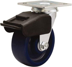 Hamilton - 5" Diam x 2" Wide x 6-1/2" OAH Top Plate Mount Swivel Caster - Polyurethane, 850 Lb Capacity, Precision Ball Bearing, 4 x 4-1/2" Plate - Americas Industrial Supply