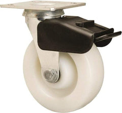 Hamilton - 6" Diam x 2" Wide x 7-1/2" OAH Top Plate Mount Swivel Caster - Nylon, 850 Lb Capacity, Precision Ball Bearing, 4 x 4-1/2" Plate - Americas Industrial Supply