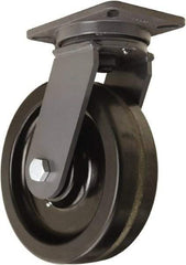 Hamilton - 10" Diam x 3" Wide x 12-1/2" OAH Top Plate Mount Swivel Caster - Phenolic, 2,900 Lb Capacity, Tapered Roller Bearing, 5-1/4 x 7-1/4" Plate - Americas Industrial Supply
