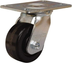 Hamilton - 4" Diam x 2" Wide x 5-5/8" OAH Top Plate Mount Swivel Caster - Phenolic, 800 Lb Capacity, Straight Roller Bearing, 4-1/2 x 6-1/4" Plate - Americas Industrial Supply
