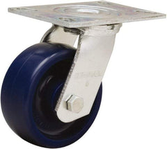 Hamilton - 5" Diam x 2" Wide x 6-1/2" OAH Top Plate Mount Swivel Caster - Polyurethane, 900 Lb Capacity, Sealed Precision Ball Bearing, 4-1/2 x 6-1/4" Plate - Americas Industrial Supply