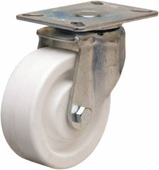 Hamilton - 4" Diam x 1-1/2" Wide x 5-1/16" OAH Top Plate Mount Swivel Caster - Polyolefin, 400 Lb Capacity, Plain Bore Bearing, 3-1/8 x 4-1/8" Plate - Americas Industrial Supply