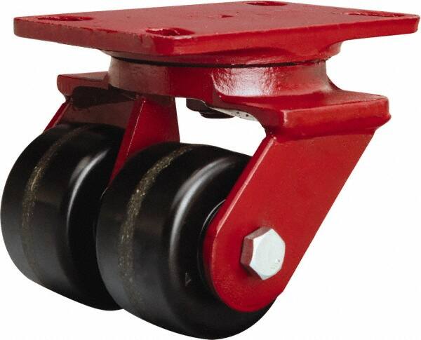 Hamilton - 3-1/4" Diam x 2" Wide x 5-1/4" OAH Top Plate Mount Swivel Caster - Phenolic, 1,400 Lb Capacity, Straight Roller Bearing, 4-1/2 x 6-1/2" Plate - Americas Industrial Supply