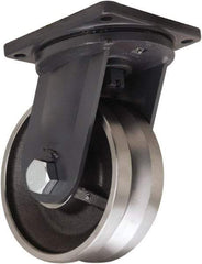 Hamilton - 10" Diam x 4" Wide, Forged Steel Swivel Caster - 16,000 Lb Capacity, Top Plate Mount, 8-1/2" x 8-1/2" Plate, Tapered Roller Bearing - Americas Industrial Supply