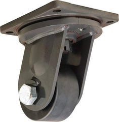 Hamilton - 6" Diam x 3" Wide x 10" OAH Top Plate Mount Swivel Caster - Nylon, 5,400 Lb Capacity, Precision Ball Bearing, 8-1/2 x 8-1/2" Plate - Americas Industrial Supply