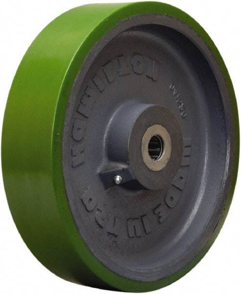 Hamilton - 12 Inch Diameter x 3 Inch Wide, Polyurethane on Cast Iron Caster Wheel - 3,500 Lb. Capacity, 3-1/4 Inch Hub Length, 1 Inch Axle Diameter, Straight Roller Bearing - Americas Industrial Supply