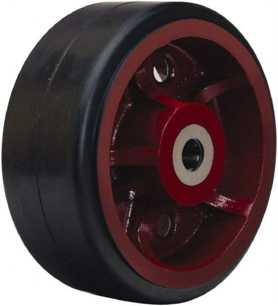 Hamilton - 14 Inch Diameter x 5 Inch Wide, Rubber on Cast Iron Caster Wheel - 2,300 Lb. Capacity, 5-1/4 Inch Hub Length, 1-1/2 Inch Axle Diameter, Straight Roller Bearing - Americas Industrial Supply