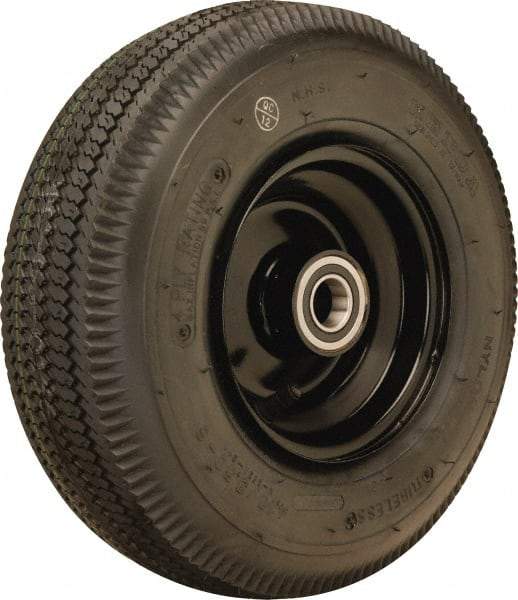 Hamilton - 12 Inch Diameter x 4-1/8 Inch Wide, Rubber Caster Wheel - 625 Lb. Capacity, 4-3/8 Inch Hub Length, 3/4 Inch Axle Diameter, Tapered Roller Bearing - Americas Industrial Supply