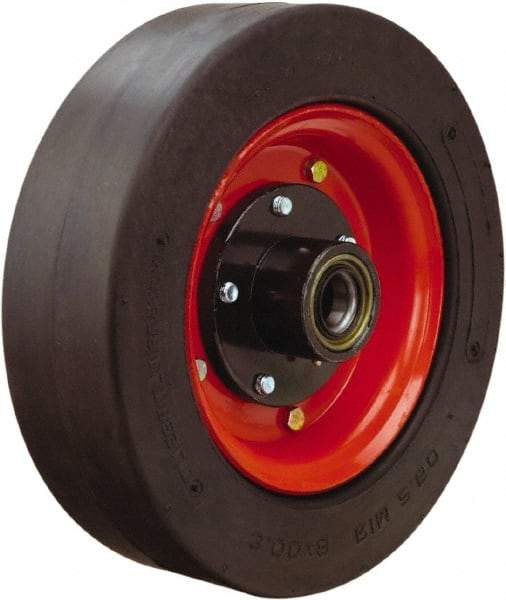 Hamilton - 14 Inch Diameter x 4 Inch Wide, Rubber Caster Wheel - 1,500 Lb. Capacity, 4-1/2 Inch Hub Length, 1-1/4 Inch Axle Diameter, Tapered Roller Bearing - Americas Industrial Supply