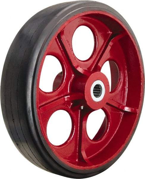 Hamilton - 18 Inch Diameter x 5 Inch Wide, Rubber on Cast Iron Caster Wheel - 2,800 Lb. Capacity, 5-1/4 Inch Hub Length, 2 Inch Axle Diameter, Straight Roller Bearing - Americas Industrial Supply