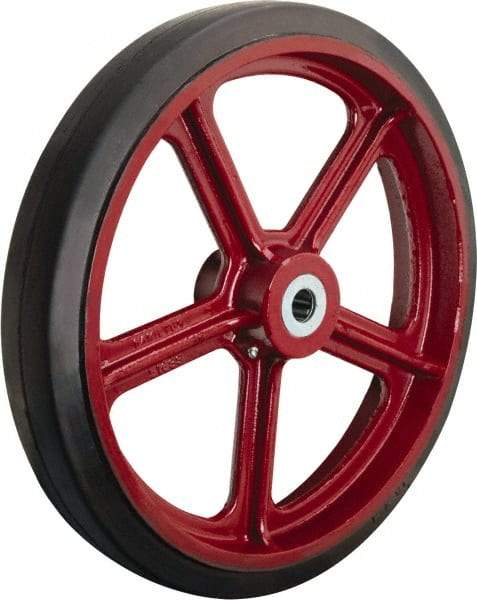 Hamilton - 20 Inch Diameter x 3 Inch Wide, Rubber on Cast Iron Caster Wheel - 1,680 Lb. Capacity, 4-1/4 Inch Hub Length, 1-1/2 Inch Axle Diameter, Straight Roller Bearing - Americas Industrial Supply