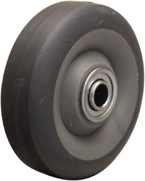 Hamilton - 4 Inch Diameter x 1-3/8 Inch Wide, Rubber on Thermoplastic Caster Wheel - 250 Lb. Capacity, 1-9/16 Inch Hub Length, 1/2 Inch Axle Diameter, Stainless Steel Ball Bearing - Americas Industrial Supply