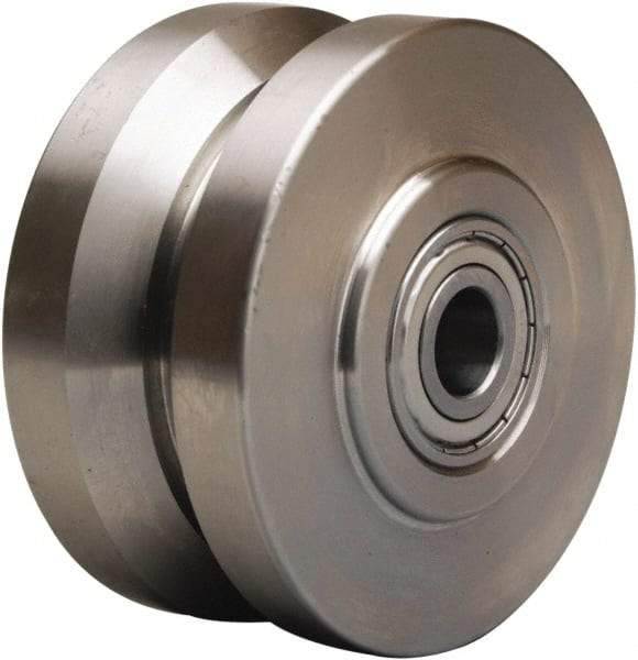 Hamilton - 4 Inch Diameter x 2 Inch Wide, Stainless Steel Caster Wheel - 800 Lb. Capacity, 2-1/4 Inch Hub Length, 3/4 Inch Axle Diameter, Plain Bore Bearing - Americas Industrial Supply