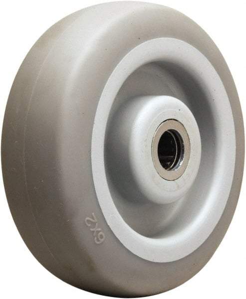 Hamilton - 6 Inch Diameter x 2 Inch Wide, Rubber on Thermoplastic Caster Wheel - 410 Lb. Capacity, 2-3/16 Inch Hub Length, 5/8 Inch Axle Diameter, Straight Roller Bearing - Americas Industrial Supply