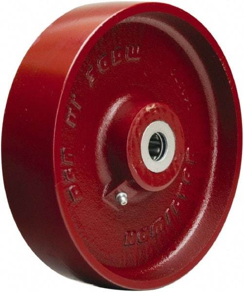 Hamilton - 8 Inch Diameter x 2 Inch Wide, Cast Iron Caster Wheel - 1,500 Lb. Capacity, 2-1/4 Inch Hub Length, 1/2 Inch Axle Diameter, Straight Roller Bearing - Americas Industrial Supply