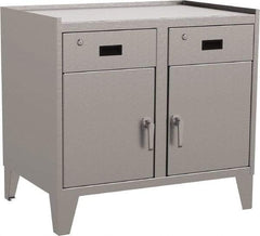 Jamco - 2 Shelf Locking Storage Cabinet - Stainless Steel, 36" Wide x 24" Deep x 34" High - Americas Industrial Supply