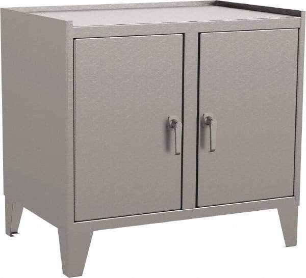 Jamco - 2 Shelf Locking Storage Cabinet - Stainless Steel, 36" Wide x 18" Deep x 34" High - Americas Industrial Supply