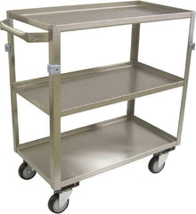 Jamco - 600 Lb Capacity, 22" Wide x 48" Long x 34" High Shelf Cart - 3 Shelf, Stainless Steel, 4 Swivel Casters - Americas Industrial Supply