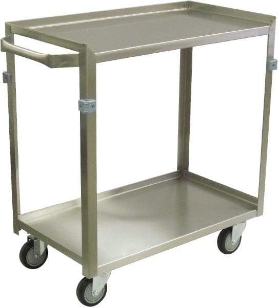 Jamco - 600 Lb Capacity, 24" Wide x 16" Long x 34" High Shelf Cart - 2 Shelf, Stainless Steel, 4 Swivel Casters - Americas Industrial Supply