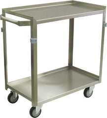 Jamco - 600 Lb Capacity, 48" Wide x 22" Long x 34" High Shelf Cart - 2 Shelf, Stainless Steel, 4 Swivel Casters - Americas Industrial Supply