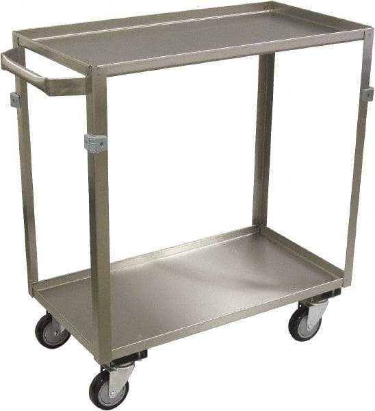 Jamco - 600 Lb Capacity, 22" Wide x 36" Long x 34" High Service Cart - 2 Shelf, Stainless Steel, 4 Swivel Casters - Americas Industrial Supply