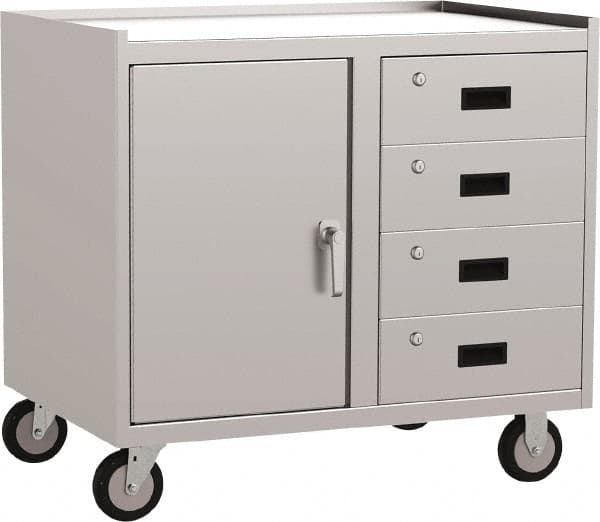 Jamco - 36" Wide x 34" High x 24" Deep, Mobile Closed Cabinet - 1,200 Lb Capacity, 18" Shelf Clearance - Americas Industrial Supply