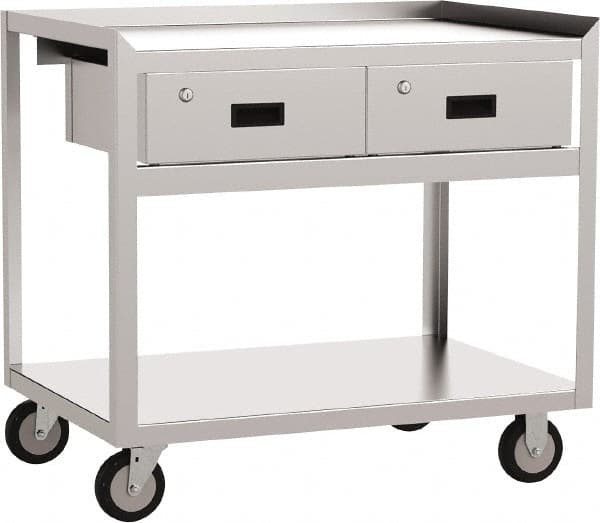 Jamco - 36" Wide x 35" High x 18" Deep, Mobile Work Stand - 1,200 Lb Capacity, 18" Shelf Clearance - Americas Industrial Supply