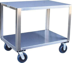 Jamco - 1,800 Lb Capacity, 24" Wide x 36" Long x 31" High Transport Cart - 2 Shelf, Stainless Steel, 2 Rigid/2 Swivel Casters - Americas Industrial Supply