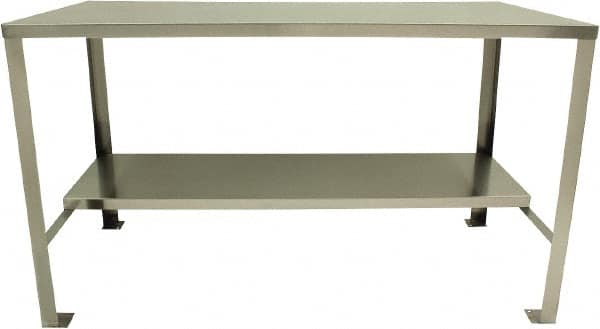 Jamco - 72 Wide x 30" Deep x 35" High, 14 Gauge Stainless Steel Workbench - 14 Gauge Stainless Steel Top, Angle Legs, Stainless - Americas Industrial Supply