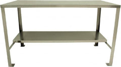 Jamco - 48 Wide x 24" Deep x 35" High, 14 Gauge Stainless Steel Workbench - 14 Gauge Stainless Steel Top, Angle Legs, Stainless - Americas Industrial Supply