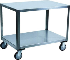 Jamco - 1,200 Lb Capacity, 48" Wide x 24" Long x 34" High Transport Cart - 2 Shelf, Stainless Steel - Americas Industrial Supply