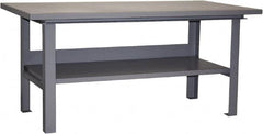 Jamco - 60 Wide x 36" Deep x 34" High, 12 Gauge Steel Work Table - 12 Gauge Steel Top, Fixed Legs, Gray - Americas Industrial Supply