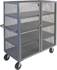 Jamco - 3,000 Lb Capacity, 4 Shelf, 4-Sided Steel Mesh Security Truck - 72" Long x 36" Wide x 57" High, 6" Diam Phenolic Wheels - Americas Industrial Supply