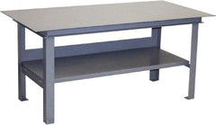 Jamco - 60 Wide x 36" Deep x 34" High, 12 Gauge Steel Work Table - 12 Gauge Steel Top, Fixed Legs, Gray - Americas Industrial Supply