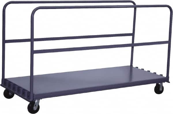 Jamco - 2,000 Lb Capacity Adjustable Sheet & Panel Truck - Steel Deck, 72" OAW, 9" Platform Height, Phenolic Casters - Americas Industrial Supply