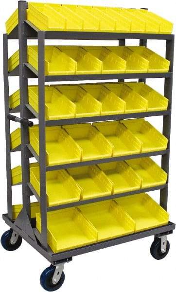 Jamco - 58 Bin Sloping Shelf - 36 Inch Overall Width x 30 Inch Overall Depth x 66 Inch Overall Height, Plastic Bins - Americas Industrial Supply