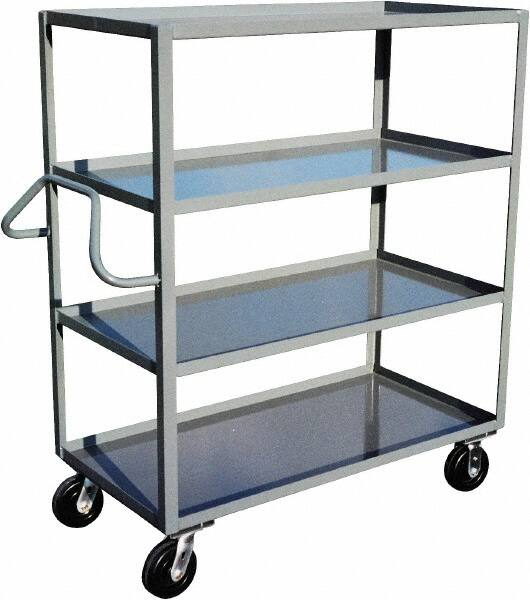 Jamco - 3,000 Lb Capacity, 4 Shelf, Steel Stock Truck - 24" Long x 36" Wide x 60" High, 6" Diam Phenolic Wheels - Americas Industrial Supply