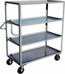 Jamco - 3,000 Lb Capacity, 4 Shelf, Steel Stock Truck - 24" Long x 36" Wide x 60" High, 6" Diam Phenolic Wheels - Americas Industrial Supply