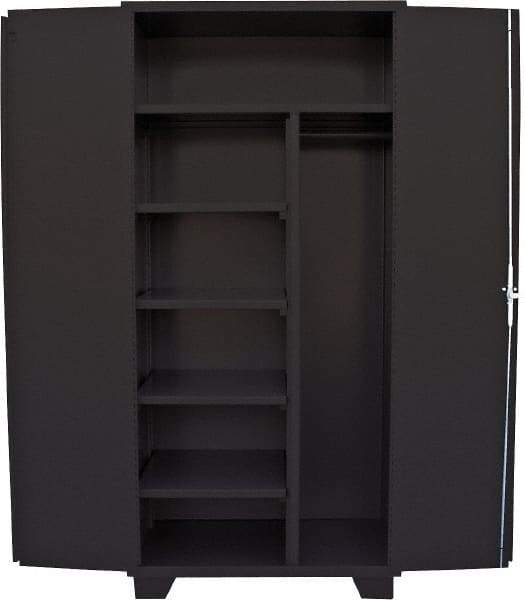Jamco - 4 Shelf Locking Storage Cabinet - Steel, 36" Wide x 24" Deep x 78" High, Black - Americas Industrial Supply